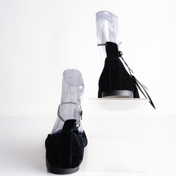 Massimo Dutti Womens Ballet flats Velvet Rhinestone Strap Black US 6.5 EU 37 New - Picture 6 of 8